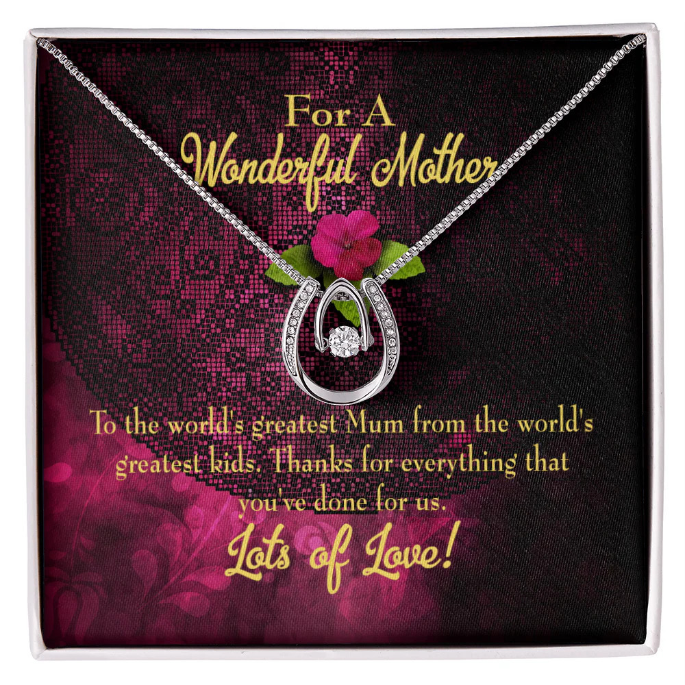 World's Greatest Mum Lucky Horseshoe Necklace Standard Box